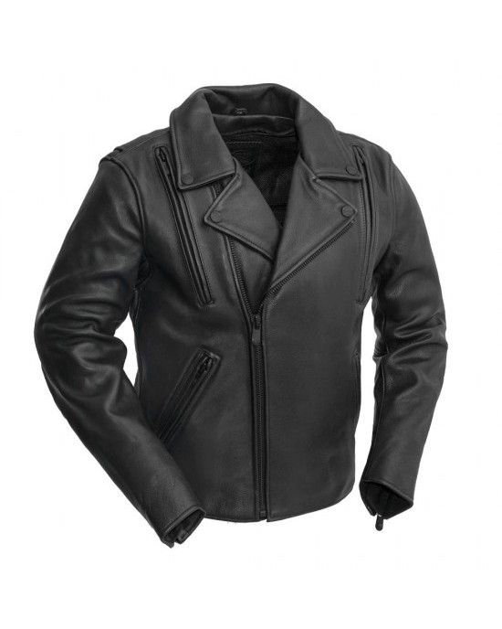 Night Rider - Men's Motorcycle Leather Jacket - 1910
